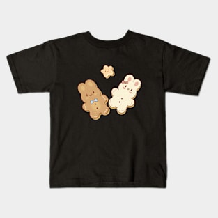 Cute Kawaii Gingerbread Bunny | Brown Kids T-Shirt